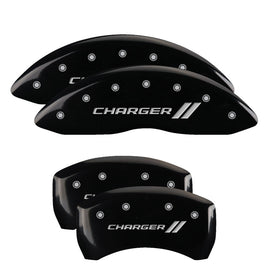 MGP Caliper Covers 12162SCH1BK Set of 4: Black finish, Silver Charger ll