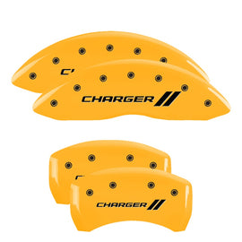 MGP Caliper Covers 12162SCH1YL Set of 4: Yellow finish, Black Charger ll
