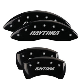 MGP Caliper Covers 12162SDAYBK Set of 4: Black finish, Silver Daytona