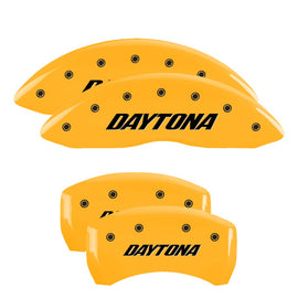 MGP Caliper Covers 12162SDAYYL Set of 4: Yellow finish, Black Daytona