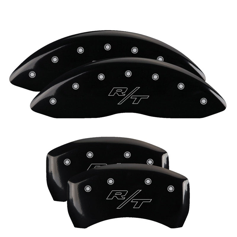 MGP Caliper Covers 12162SRTRBK Set of 4: Black finish, Silver RT (Vintage)