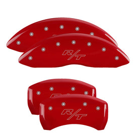 MGP Caliper Covers 12162SRTRRD Set of 4: Red finish, Silver RT (Vintage)