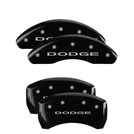 MGP Caliper Covers 12199SDD4BK Set of 4: Black finish, Silver Dodge (No Stripes)