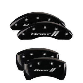 MGP Caliper Covers 12199SDRTBK Set of 4: Black finish, Silver Dart ll