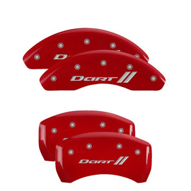 MGP Caliper Covers 12199SDRTRD Set of 4: Red finish, Silver Dart ll