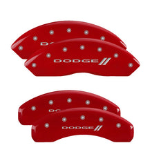 Load image into Gallery viewer, MGP Caliper Covers 12200SDD3RD Set of 4: Red finish, Silver Dodge ll