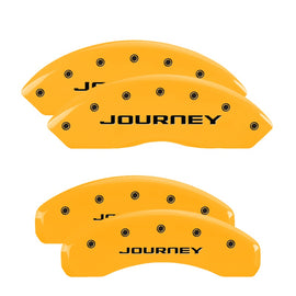 MGP Caliper Covers 12200SJN1YL Set of 4: Yellow finish, Black Journey  (No Stripes)