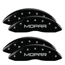 Load image into Gallery viewer, MGP Caliper Covers 12203SMOPBK Set of 4: Black finish, Silver MOPAR