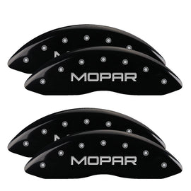 MGP Caliper Covers 12203SMOPBK Set of 4: Black finish, Silver MOPAR