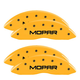 MGP Caliper Covers 12203SMOPYL Set of 4: Yellow finish, Black MOPAR