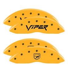 Load image into Gallery viewer, MGP Caliper Covers 12203SSNPYL Set of 4: Yellow finish, Black Viper / Snake (Gen 2)