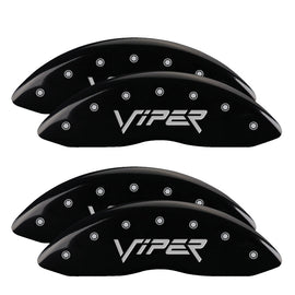 MGP Caliper Covers 12203SVIPBK Set of 4: Black finish, Silver Viper (Gen 2)