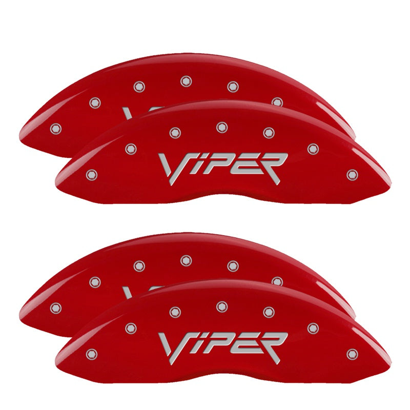 MGP Caliper Covers 12203SVIPRD Set of 4: Red finish, Silver Viper (Gen 2)