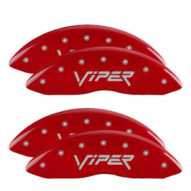 MGP Caliper Covers 12203SVIPRD Set of 4: Red finish, Silver Viper (Gen 2)