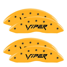 MGP Caliper Covers 12203SVIPYL Set of 4: Yellow finish, Black Viper (Gen 2)