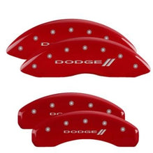 Load image into Gallery viewer, MGP Caliper Covers 12204SDD3RD Set of 4: Red finish, Silver Dodge ll
