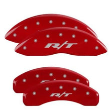 Load image into Gallery viewer, MGP Caliper Covers 12204SRT1RD Set of 4: Red finish, Silver RT1 (Truck)