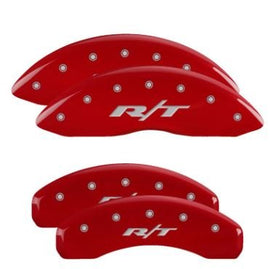 MGP Caliper Covers 12204SRT1RD Set of 4: Red finish, Silver RT1 (Truck)
