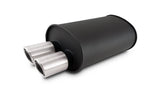 Vibrant Performance 12316 STREETPOWER FLAT BLACK Oval Muffler with Dual 304SS Brushed Tips