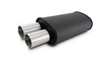 Vibrant Performance 12320 STREETPOWER FLAT BLACK Oval Muffler with Dual 304SS Brushed Tips