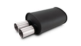 Vibrant Performance 12325 STREETPOWER FLAT BLACK Oval Muffler with Dual 304SS Brushed Tips