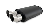 Vibrant Performance 12331 STREETPOWER FLAT BLACK Oval Muffler with Dual 304SS Brushed Tips