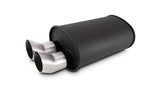Vibrant Performance 12336 STREETPOWER FLAT BLACK Oval Muffler with Dual 304SS Brushed Tips