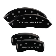 Load image into Gallery viewer, MGP Caliper Covers 13007SCV5BK Set of 4: Black finish, Silver Corvette (C5)
