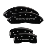 MGP Caliper Covers 13007SCV5BK Set of 4: Black finish, Silver Corvette (C5)