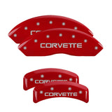 MGP Caliper Covers 13013SCV4RD Set of 4: Red finish, Silver Corvette (C4)