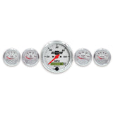 AutoMeter 1302-00408 Traditional incandescent lighting illuminates around the perimeter of the dial