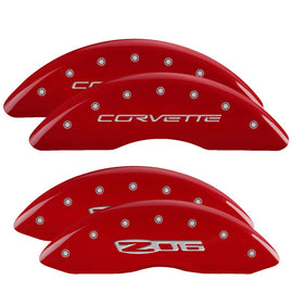 MGP Caliper Covers 13083SCZ6RD Set of 4: Red finish, Silver Corvette / Z06 (C6)