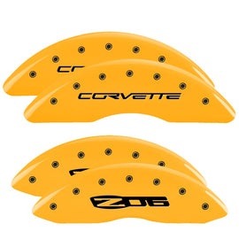 MGP Caliper Covers 13083SCZ6YL Set of 4: Yellow finish, Black Corvette / Z06 (C6)