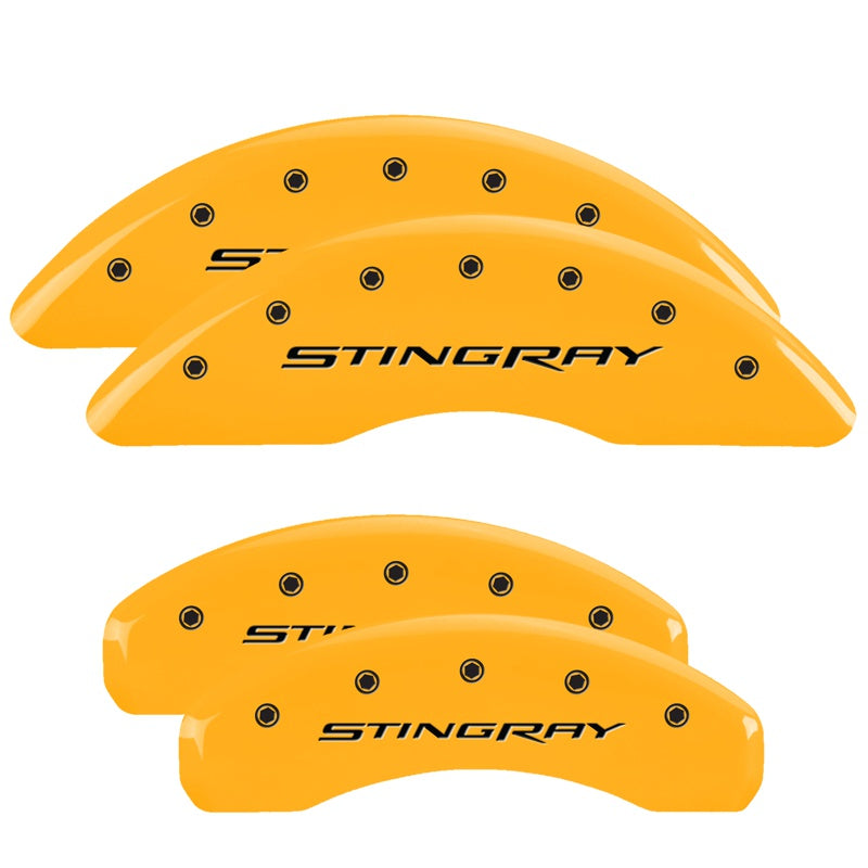 MGP Caliper Covers 13084SSTYYL Set of 4: Yellow finish, Black Stingray