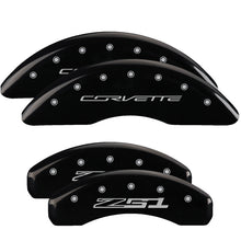 Load image into Gallery viewer, MGP Caliper Covers 13084SZ51BK Set of 4: Black finish, Silver Corvette / Z51 (C7)