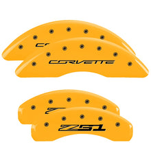 Load image into Gallery viewer, MGP Caliper Covers 13084SZ51YL Set of 4: Yellow finish, Black Corvette / Z51 (C7)