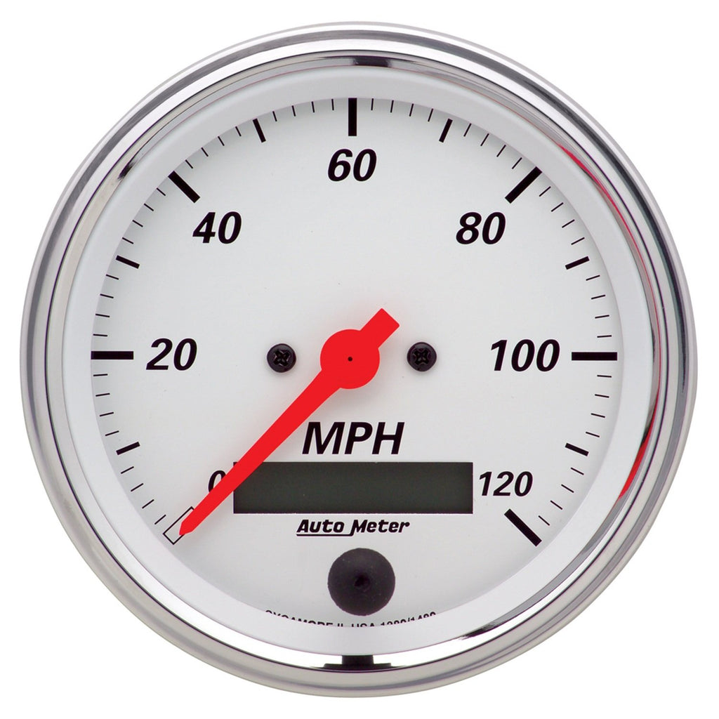 AutoMeter 1380 Traditional incandescent lighting illuminates around the perimeter of the dial