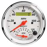 AutoMeter 1381 Traditional incandescent lighting illuminates around the perimeter of the dial