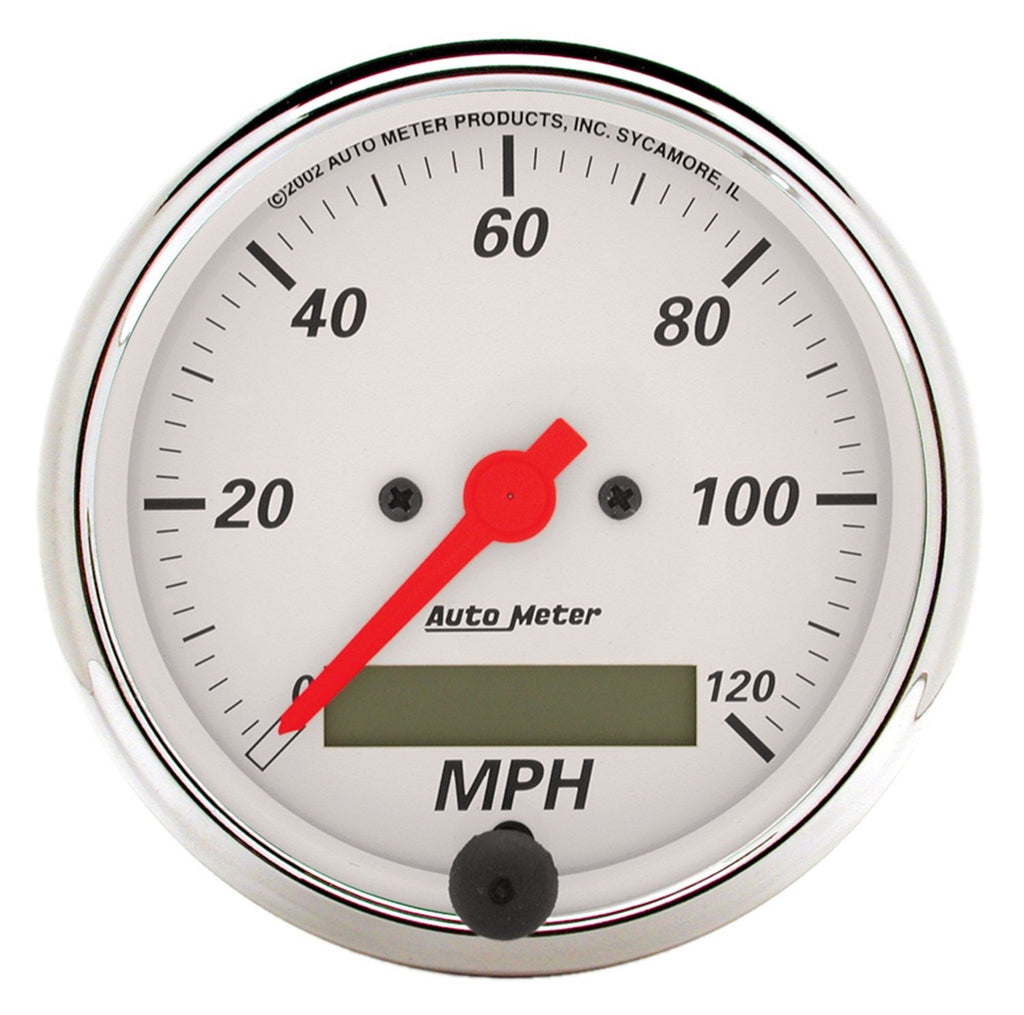 AutoMeter 1388 Traditional incandescent lighting illuminates around the perimeter of the dial
