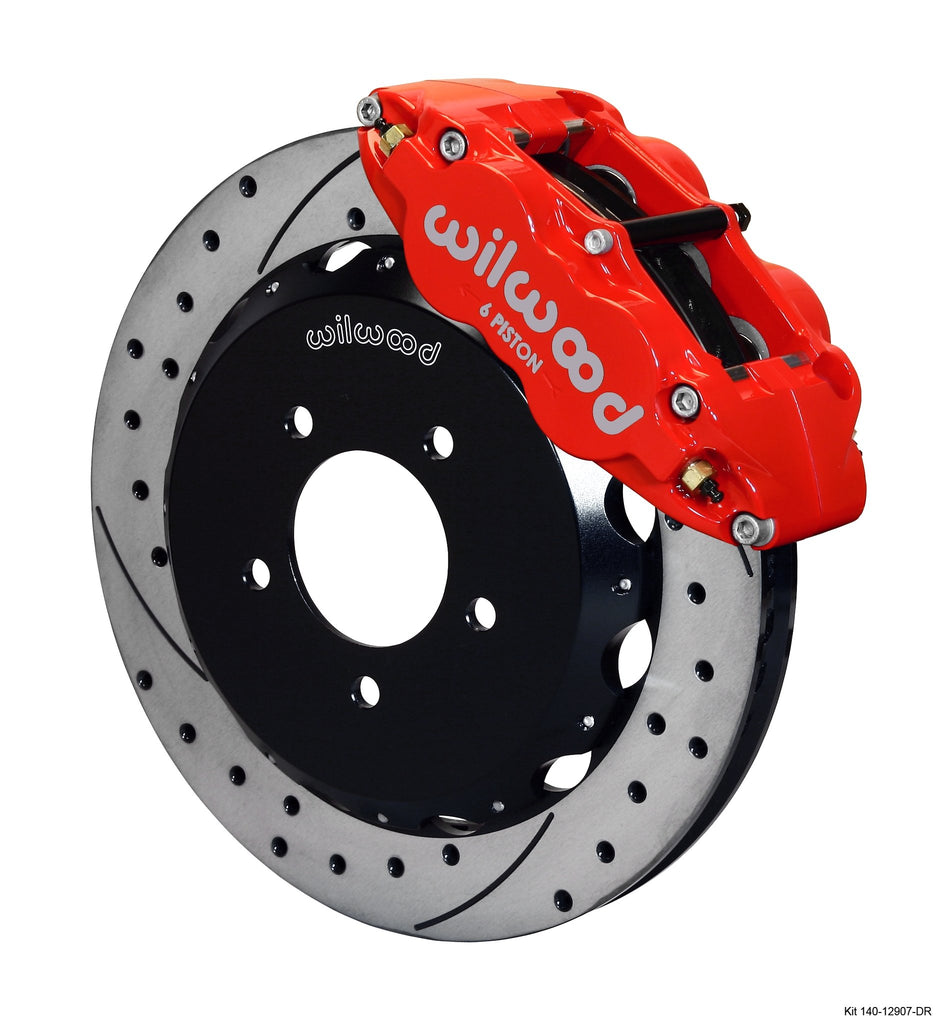 WILWOOD 140-12907-DR FNSL6R FRONT HAT KIT 12.8