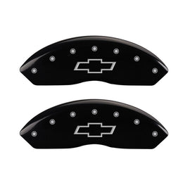 MGP Caliper Covers 14003FBOWBK Front Set of 2: Black finish, Silver Bowtie