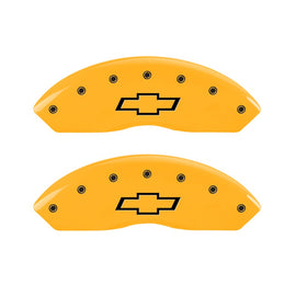 MGP Caliper Covers 14003FBOWYL Front Set of 2: Yellow finish, Black Bowtie