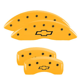 MGP Caliper Covers 14006SBOWYL Set of 4: Yellow finish, Black Bowtie