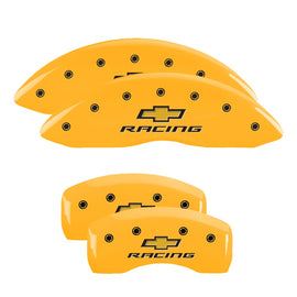 MGP Caliper Covers 14006SBRCYL Set of 4: Yellow finish, Black Chevy Racing