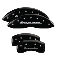 Load image into Gallery viewer, MGP Caliper Covers 14006SIMPBK Set of 4: Black finish, Silver Impala