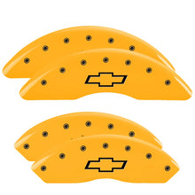 Load image into Gallery viewer, MGP Caliper Covers 14008SBOWYL Set of 4: Yellow finish, Black Bowtie