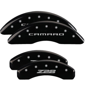 MGP Caliper Covers 14011SZ85BK Set of 4: Black finish, Silver Camaro / Z28 (Gen 5)