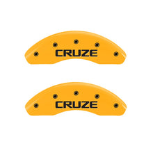 Load image into Gallery viewer, MGP Caliper Covers 14012FCRZYL Front Set of 2: Yellow finish, Black Cruze