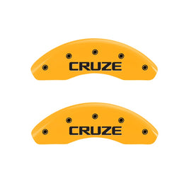 MGP Caliper Covers 14012FCRZYL Front Set of 2: Yellow finish, Black Cruze