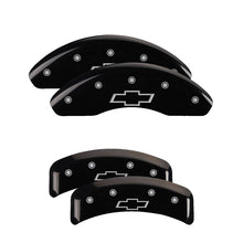 Load image into Gallery viewer, MGP Caliper Covers 14026SBOWBK Set of 4: Black finish, Silver Bowtie